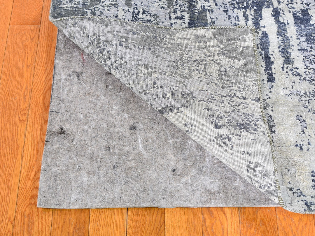 9'0" x 12'0" New Hand Knotted Ivory Wool Rectangle Oriental Rug - MOA10259518