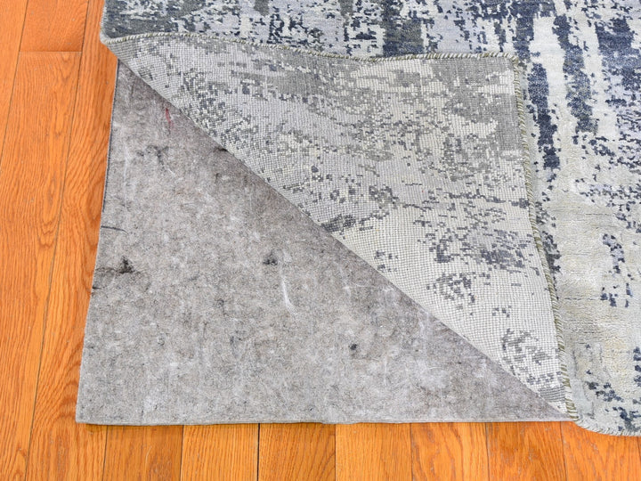 9'0" x 12'0" New Hand Knotted Ivory Wool Rectangle Oriental Rug - MOA10259518
