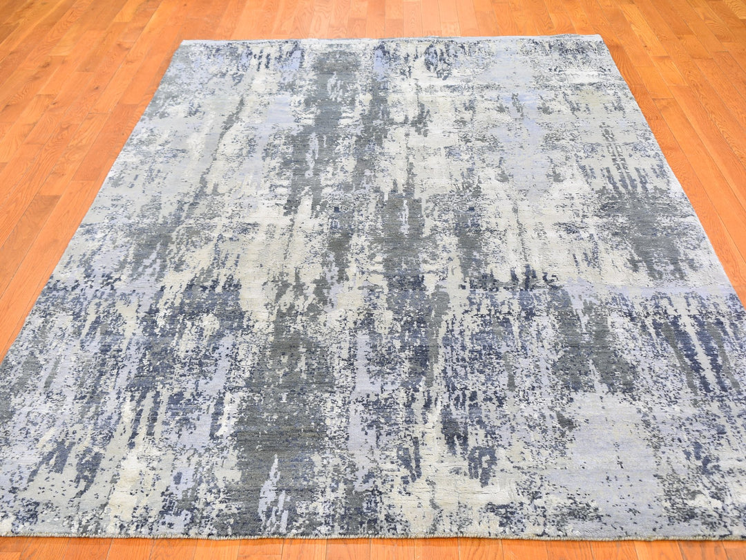 6'0" x 9'3" New Hand Knotted Ivory Wool Rectangle Oriental Rug - MOA10259519