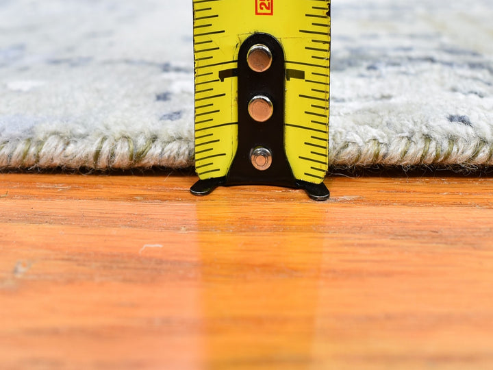 6'0" x 9'3" New Hand Knotted Ivory Wool Rectangle Oriental Rug - MOA10259519