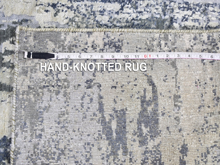 6'0" x 9'3" New Hand Knotted Ivory Wool Rectangle Oriental Rug - MOA10259519