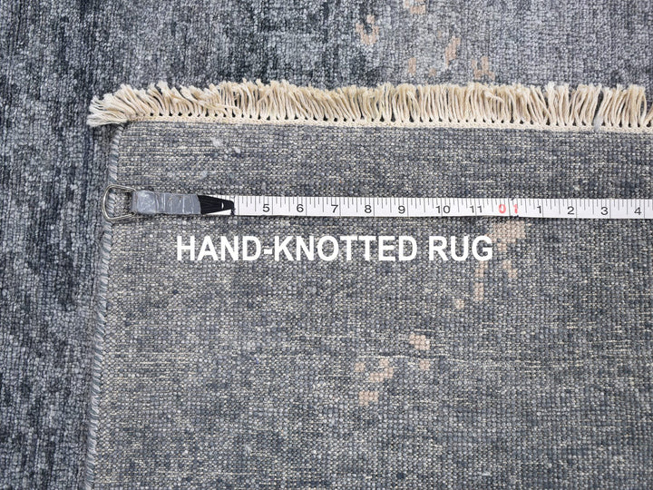 3'0" x 11'9" New Hand Knotted Grey Art Silk Runner Oriental Rug - MOA10259520