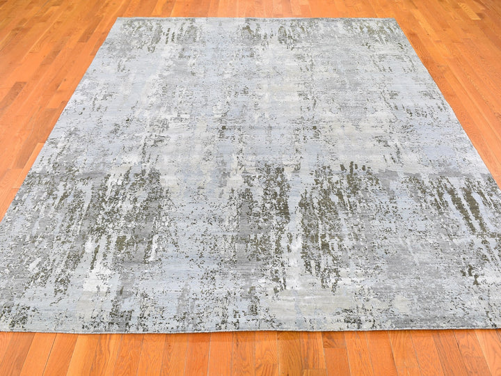 8'0" x 10'2" New Hand Knotted Ivory Wool Rectangle Oriental Rug - MOA10259524