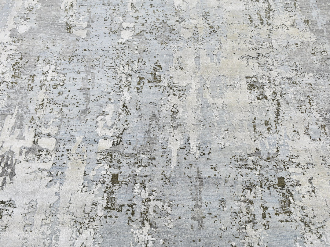 8'0" x 10'2" New Hand Knotted Ivory Wool Rectangle Oriental Rug - MOA10259524