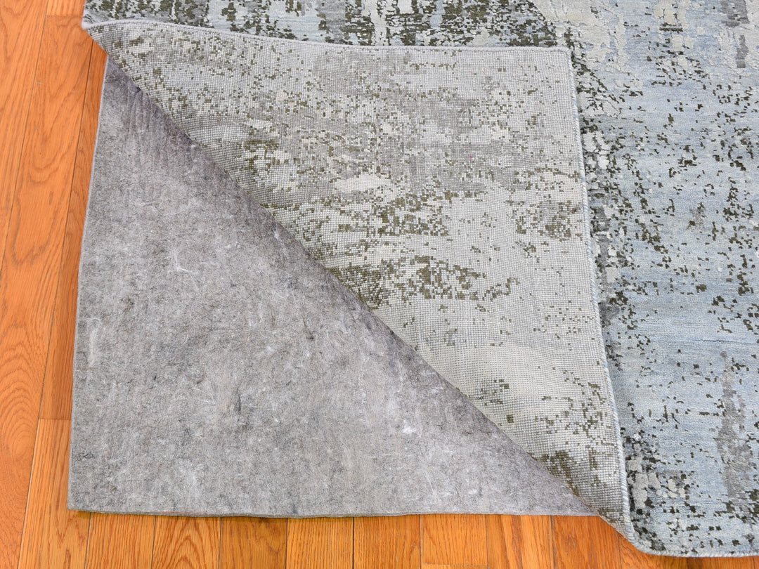 8'0" x 10'2" New Hand Knotted Ivory Wool Rectangle Oriental Rug - MOA10259524