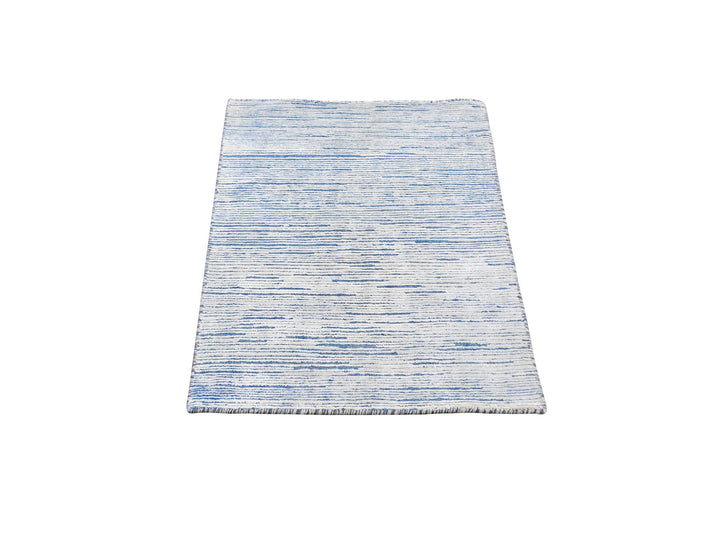 2'0" x 3'0" New Hand Knotted Blue Wool Rectangle Oriental Rug - MOA10259541