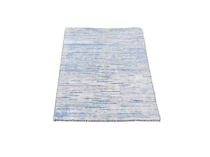2'0" x 3'0" New Hand Knotted Blue Wool Rectangle Oriental Rug - MOA10259542