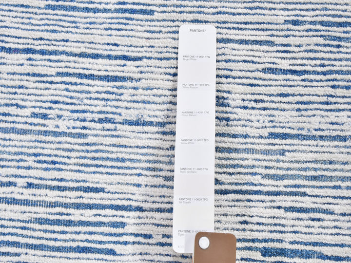 2'0" x 3'0" New Hand Knotted Blue Wool Rectangle Oriental Rug - MOA10259542