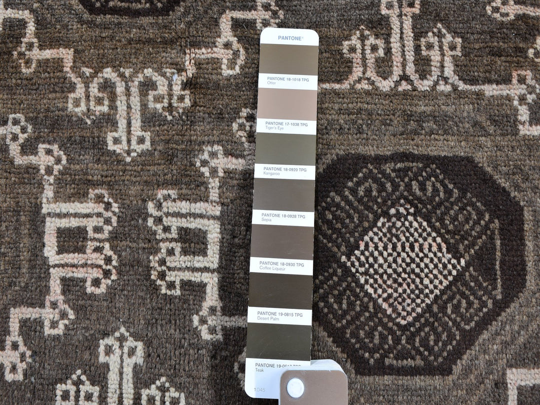 5'8" x 9'10" New Hand Knotted Brown Wool Rectangle Oriental Rug - MOA10259564