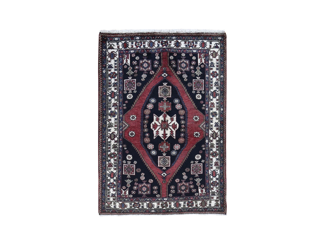 4'6" x 6'6" New Hand Knotted Blue Wool Rectangle Oriental Rug - MOA10259567