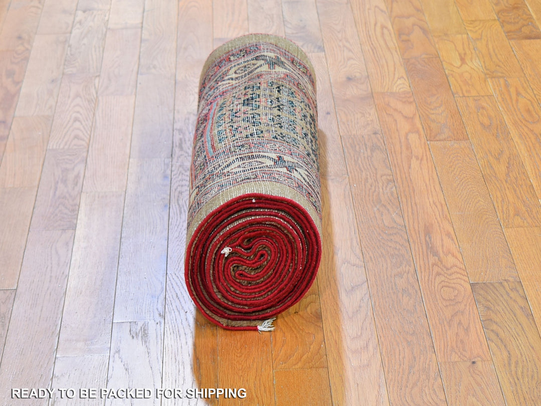 3'0" x 18'0" Vintage Hand Knotted Brown Wool Runner Oriental Rug - MOA10259574