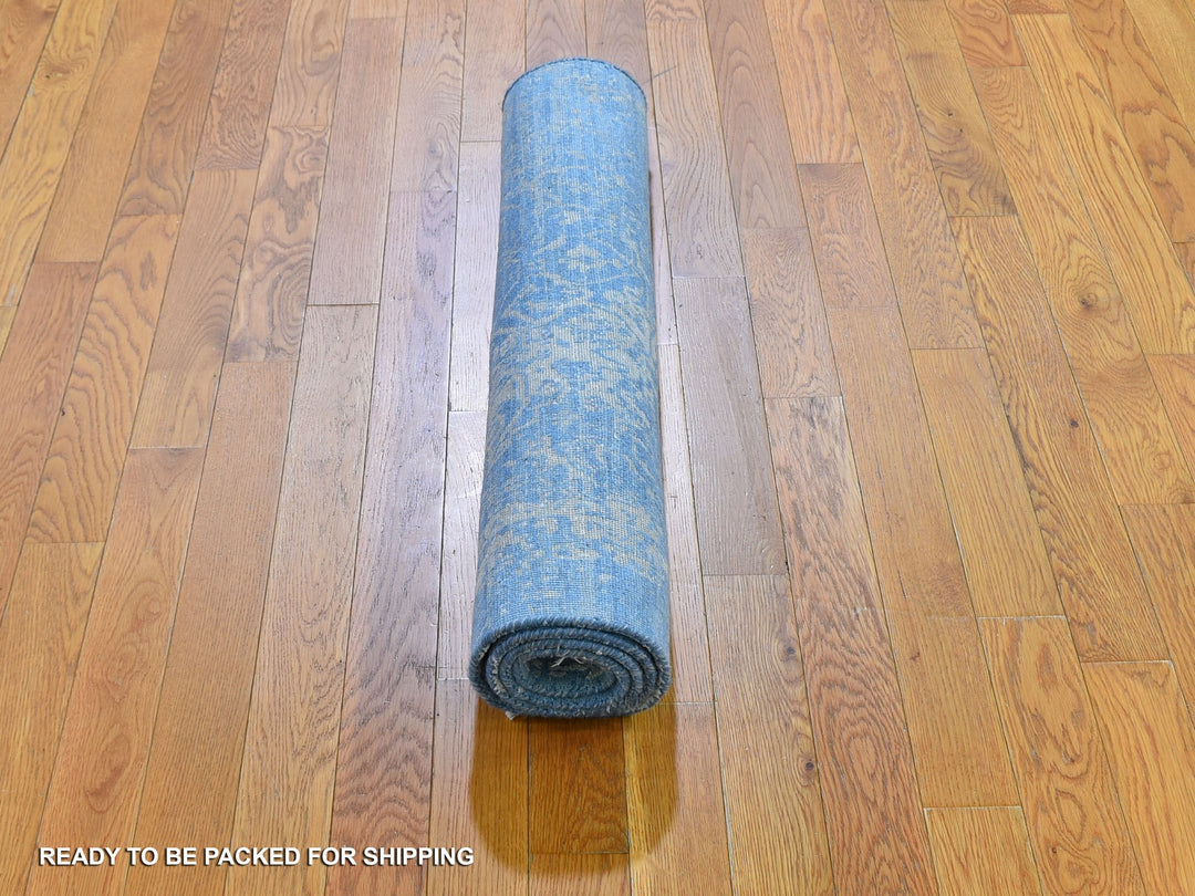 3'0" x 5'0" New Hand Knotted Blue Wool & Silk Rectangle Oriental Rug - MOA10259576