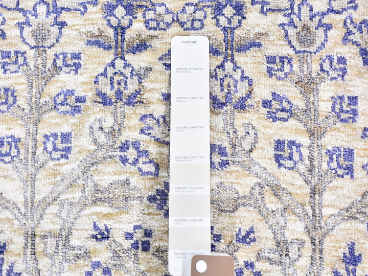 2'7" x 10'1" New Hand Knotted Ivory Wool & Silk Runner Oriental Rug - MOA10259590