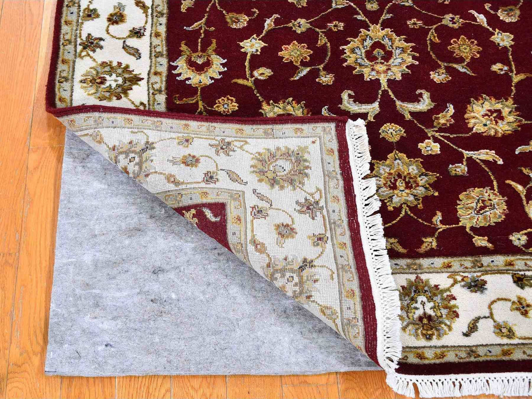 4'0" x 6'0" New Hand Knotted Red Wool & Silk Rectangle Oriental Rug - MOA10259594