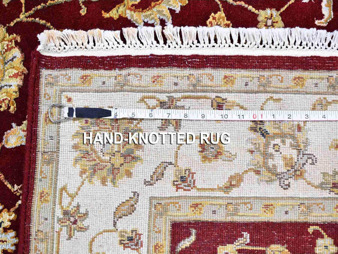 4'0" x 6'0" New Hand Knotted Red Wool & Silk Rectangle Oriental Rug - MOA10259594