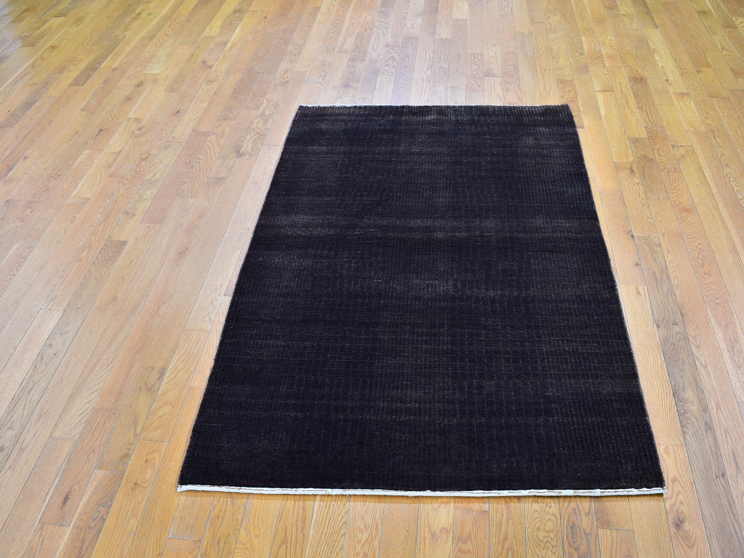4'0" x 6'0" New Hand Knotted Brown Wool & Silk Rectangle Oriental Rug - MOA10259595