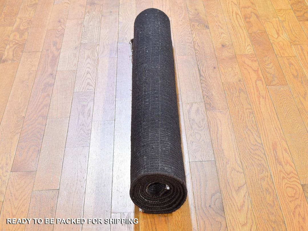 4'0" x 6'0" New Hand Knotted Brown Wool & Silk Rectangle Oriental Rug - MOA10259595