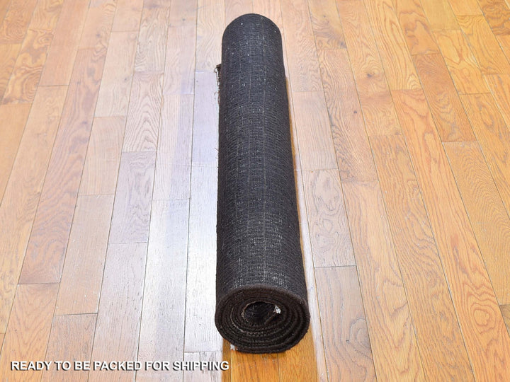 4'0" x 6'0" New Hand Knotted Brown Wool & Silk Rectangle Oriental Rug - MOA10259595