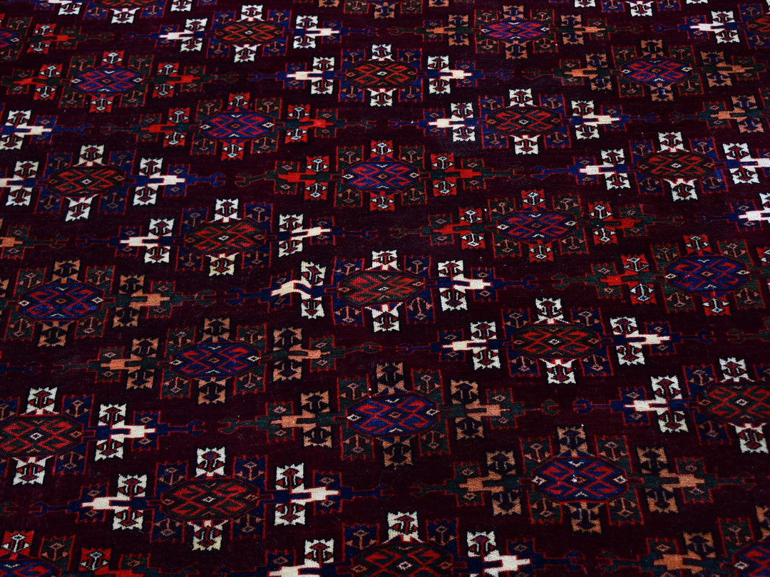 6'7" x 9'6" New Hand Knotted Red Wool Rectangle Oriental Rug - MOA10259624