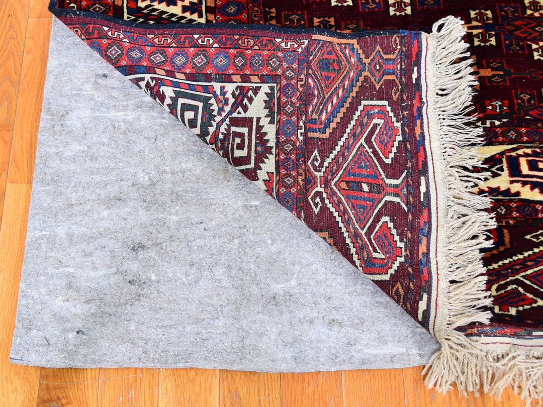 6'7" x 9'6" New Hand Knotted Red Wool Rectangle Oriental Rug - MOA10259624
