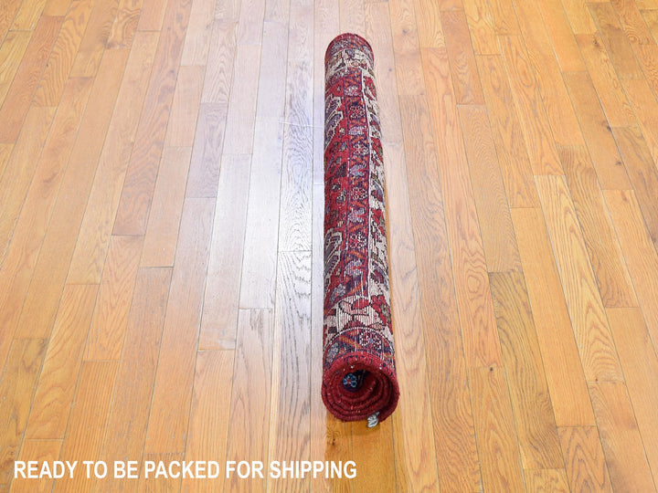 3'6" x 4'9" New Hand Knotted Red Wool Rectangle Oriental Rug - MOA10259626