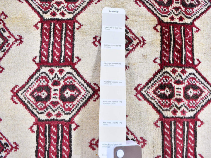 4'6" x 7'0" New Hand Knotted Ivory Wool Rectangle Oriental Rug - MOA10259636