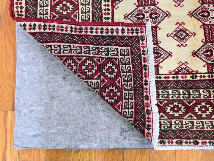 4'6" x 7'0" New Hand Knotted Ivory Wool Rectangle Oriental Rug - MOA10259636