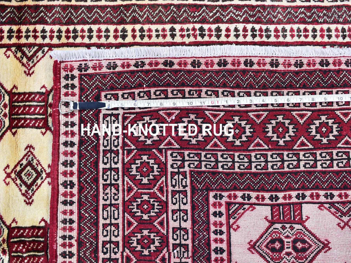 4'6" x 7'0" New Hand Knotted Ivory Wool Rectangle Oriental Rug - MOA10259636