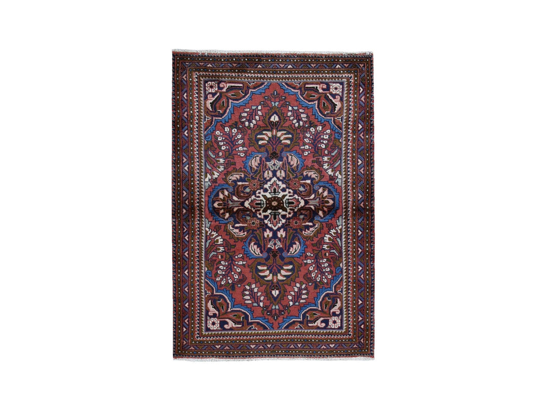 3'6" x 5'5" New Hand Knotted Red Wool Rectangle Oriental Rug - MOA10259655