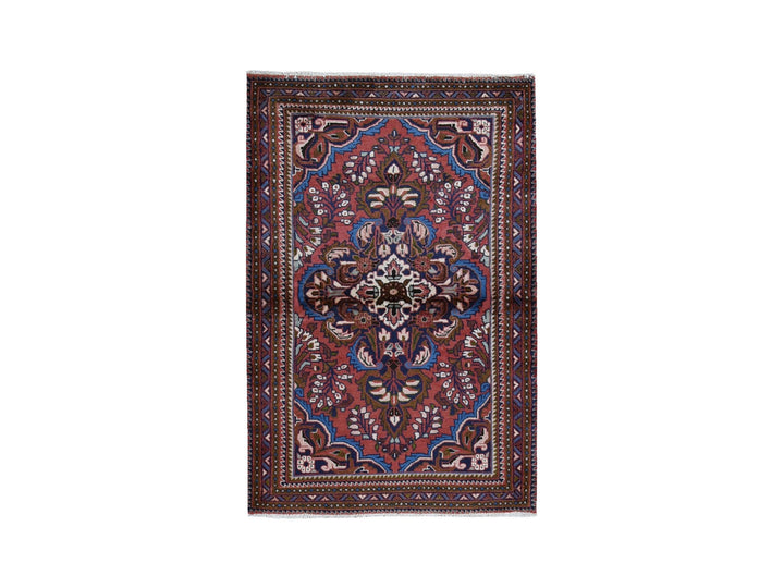 3'6" x 5'5" New Hand Knotted Red Wool Rectangle Oriental Rug - MOA10259655