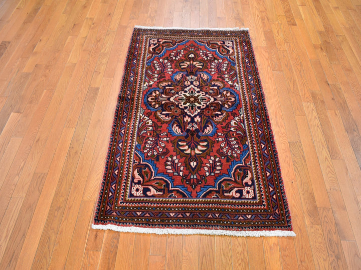 3'6" x 5'5" New Hand Knotted Red Wool Rectangle Oriental Rug - MOA10259655