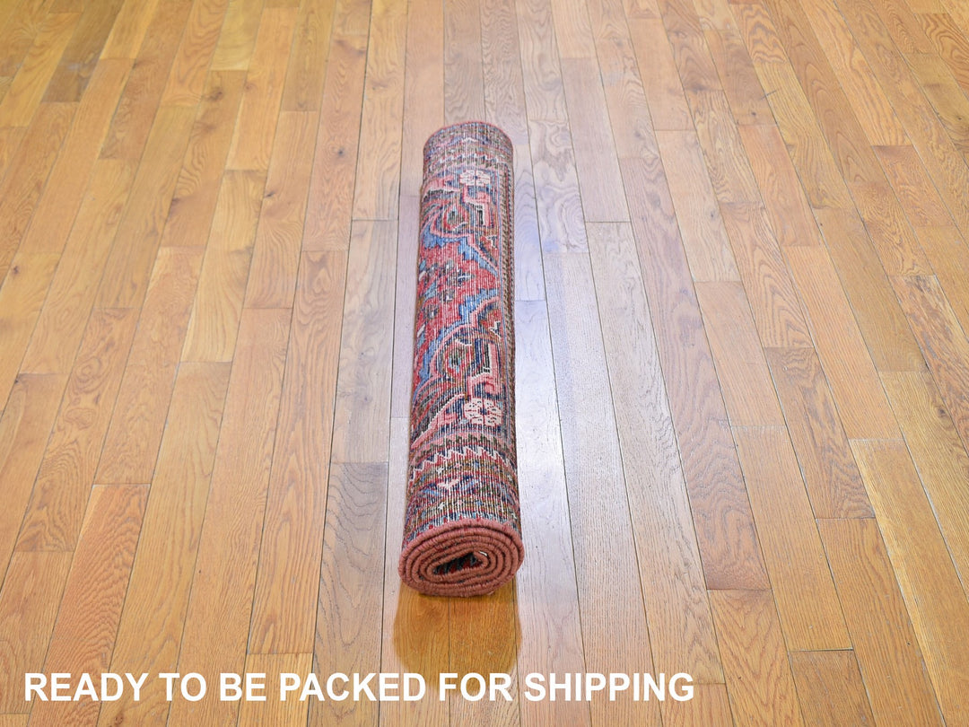 3'6" x 5'5" New Hand Knotted Red Wool Rectangle Oriental Rug - MOA10259655