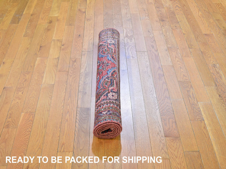 3'6" x 5'5" New Hand Knotted Red Wool Rectangle Oriental Rug - MOA10259655