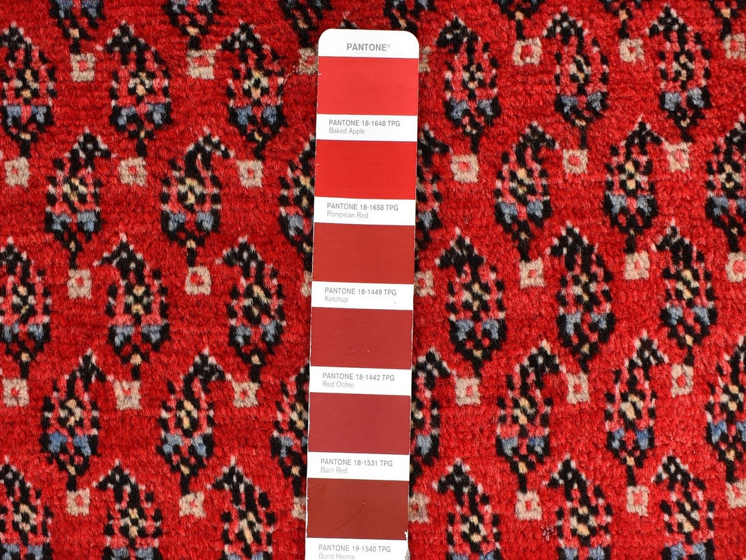 3'8" x 9'9" New Hand Knotted Red Wool Runner Oriental Rug - MOA10259666