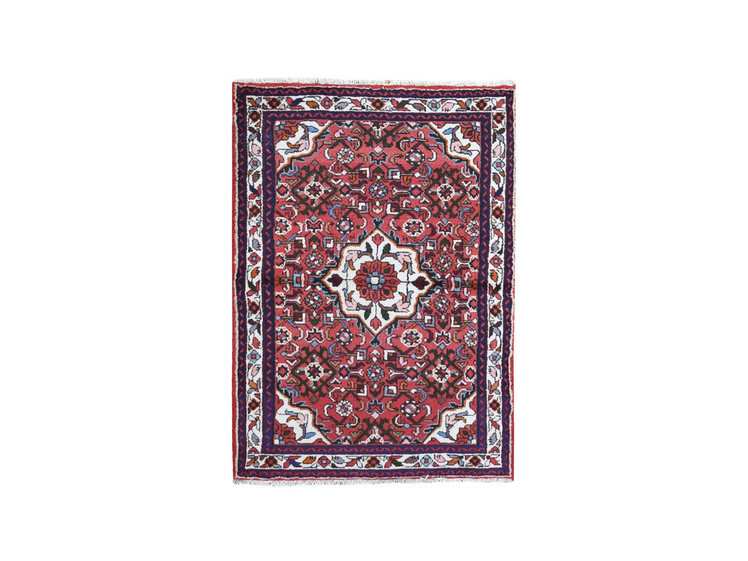 3'6" x 5'0" New Hand Knotted Red Wool Rectangle Oriental Rug - MOA10259677