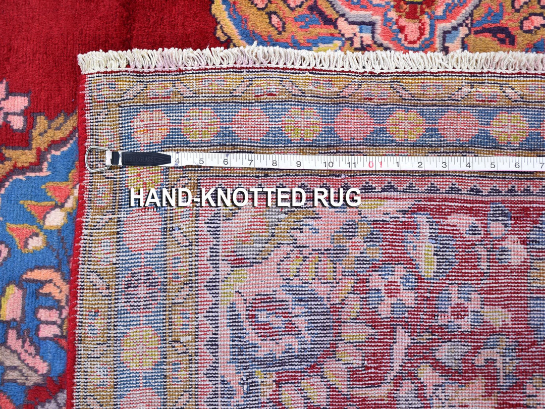 3'8" x 5'10" Vintage Hand Knotted Red Wool Rectangle Oriental Rug - MOA10259680