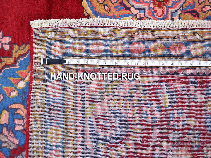 3'8" x 5'10" Vintage Hand Knotted Red Wool Rectangle Oriental Rug - MOA10259680