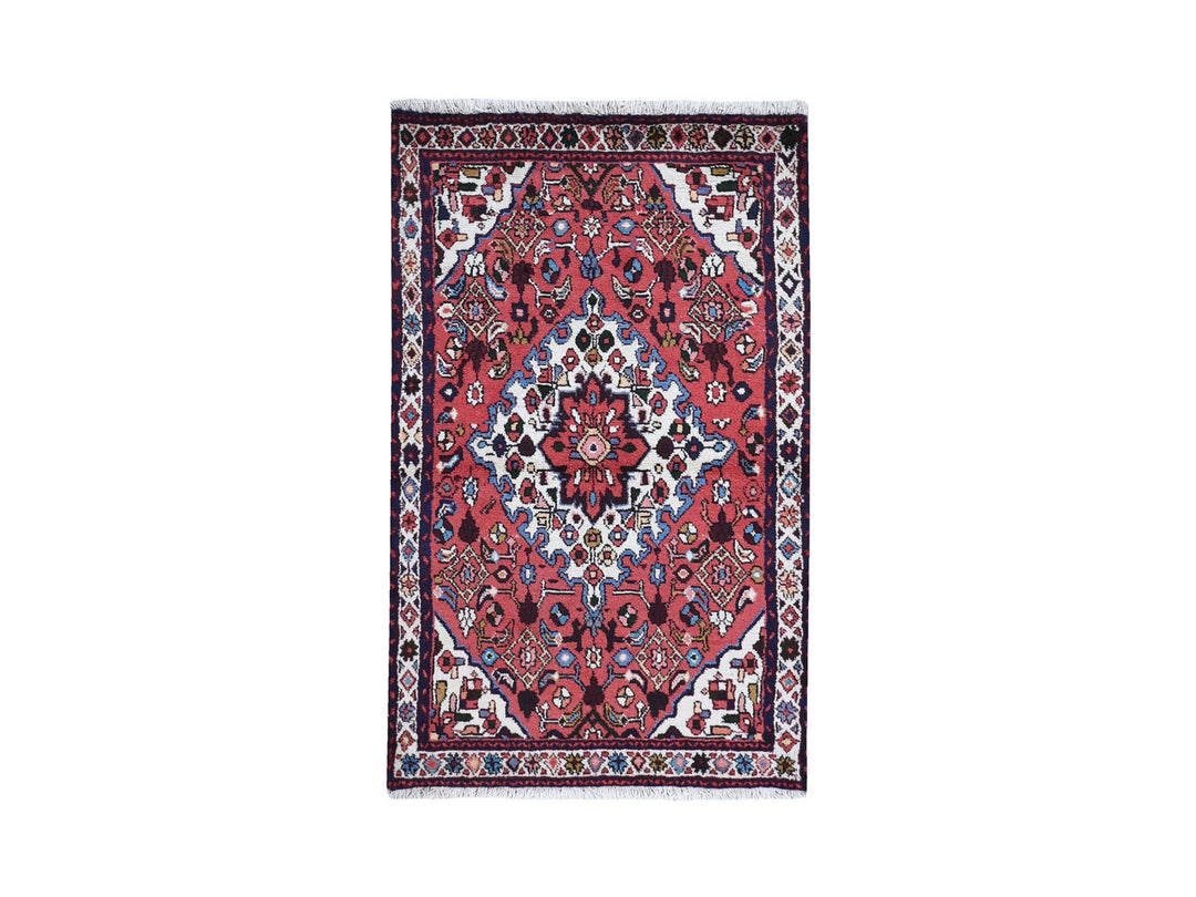 3'4" x 5'3" New Hand Knotted Red Wool Rectangle Oriental Rug - MOA10259692