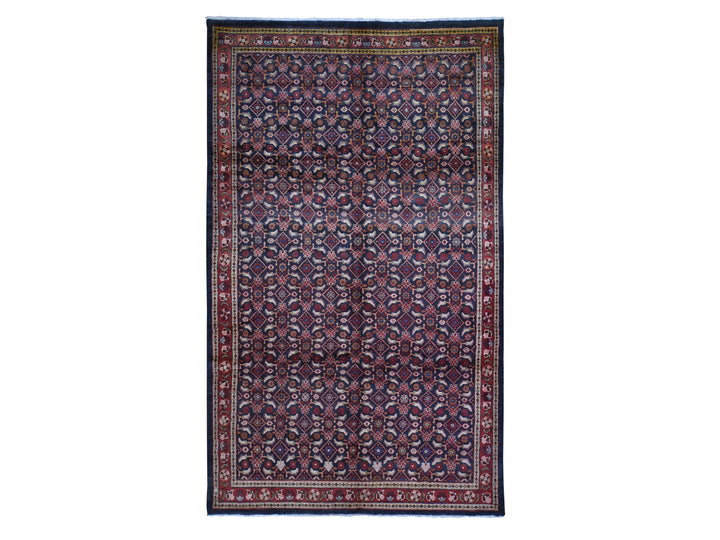 6'1" x 10'0" New Hand Knotted Black Wool Rectangle Oriental Rug - MOA10259697