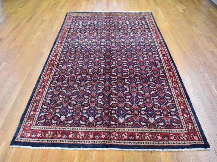 6'1" x 10'0" New Hand Knotted Black Wool Rectangle Oriental Rug - MOA10259697