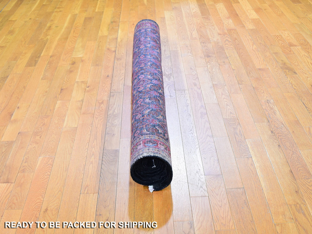 6'1" x 10'0" New Hand Knotted Black Wool Rectangle Oriental Rug - MOA10259697