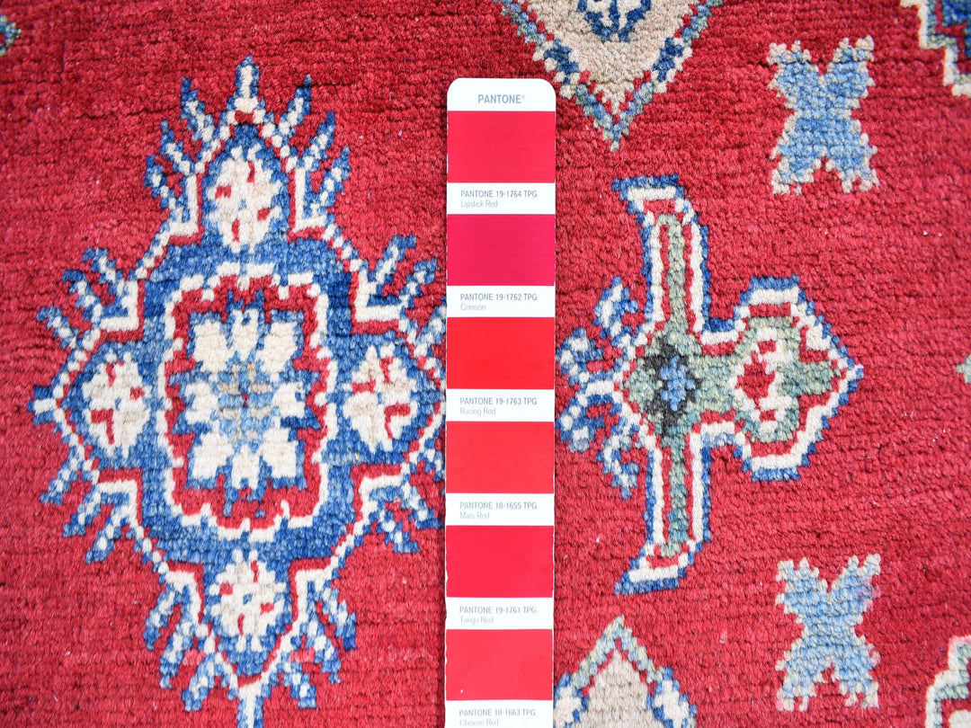 3'10" x 17'3" New Hand Knotted Red Wool Runner Oriental Rug - MOA10259699