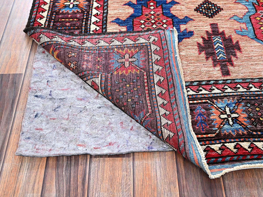 5'0" x 6'7" New Hand Knotted Orange Wool Rectangle Oriental Rug - MOA102596