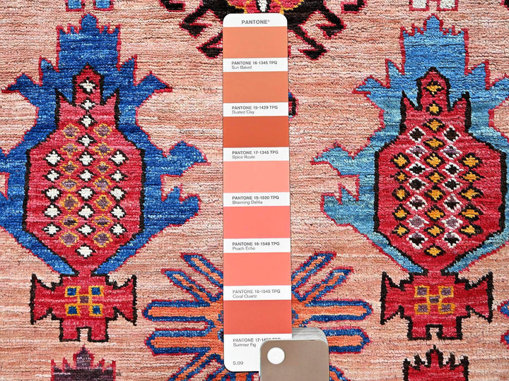 5'0" x 6'7" New Hand Knotted Orange Wool Rectangle Oriental Rug - MOA102596