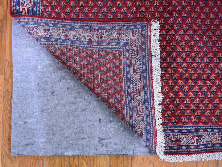 4'6" x 10'9" Vintage Hand Knotted Red Wool Runner Oriental Rug - MOA10259703