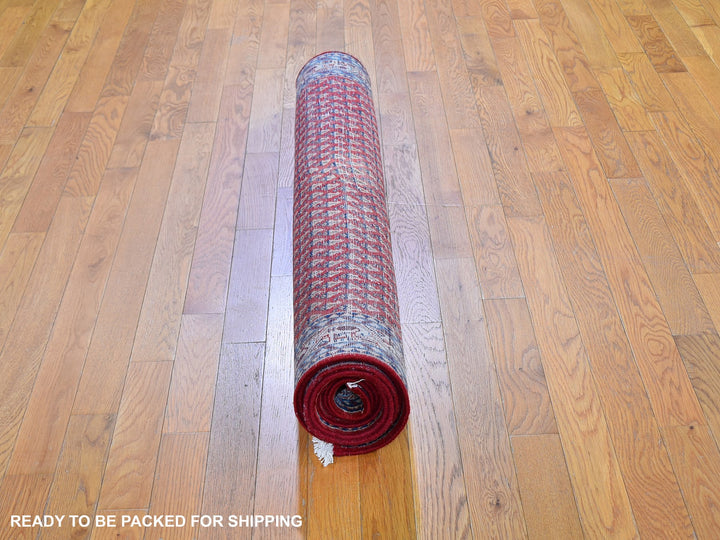 4'6" x 10'9" Vintage Hand Knotted Red Wool Runner Oriental Rug - MOA10259703