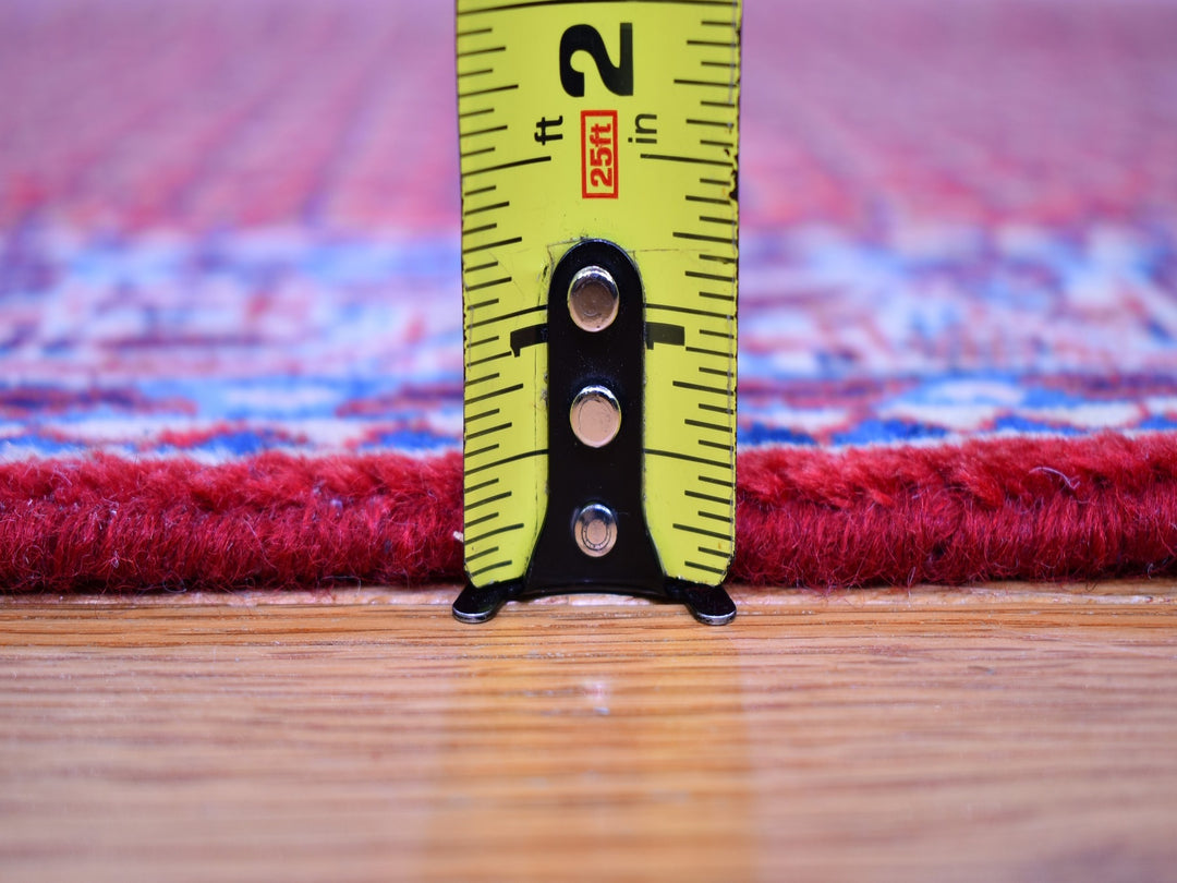 4'6" x 10'9" Vintage Hand Knotted Red Wool Runner Oriental Rug - MOA10259703