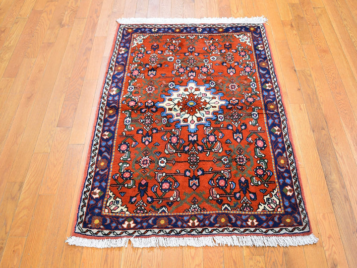 3'3" x 4'5" New Hand Knotted Orange Wool Rectangle Oriental Rug - MOA10259709