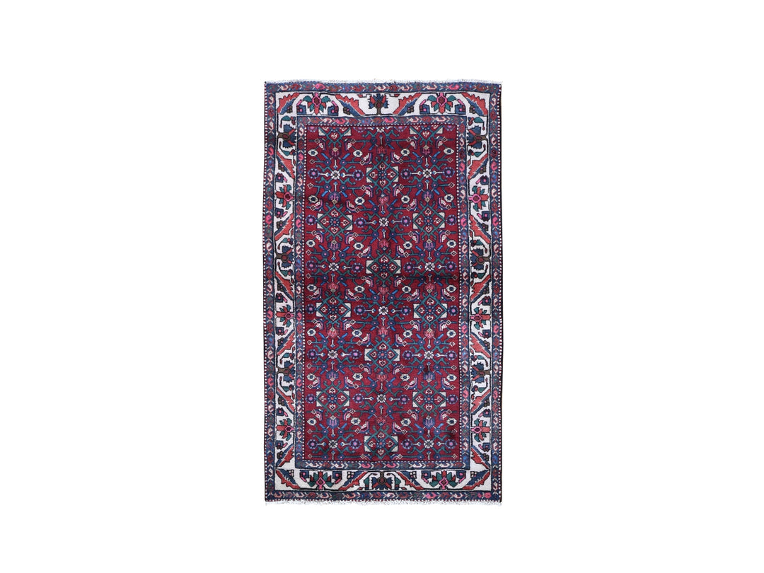 3'6" x 6'3" New Hand Knotted Red Wool Rectangle Oriental Rug - MOA10259717