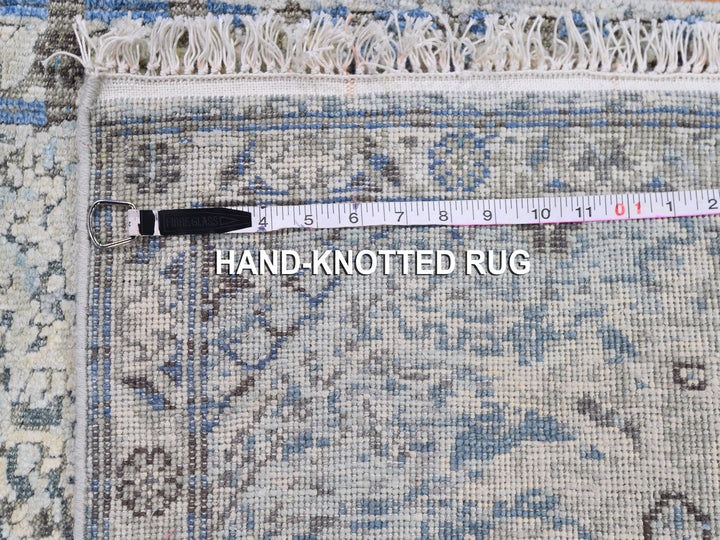 2'6" x 6'0" New Hand Knotted Blue Wool & Silk Runner Oriental Rug - MOA10259743